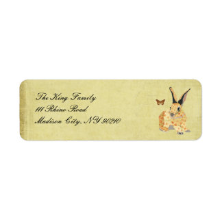 Shabby Floral Bunny Address Label