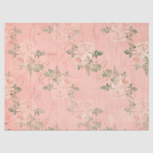 Shabby Floral Peach Series Design 3 Tissue Paper