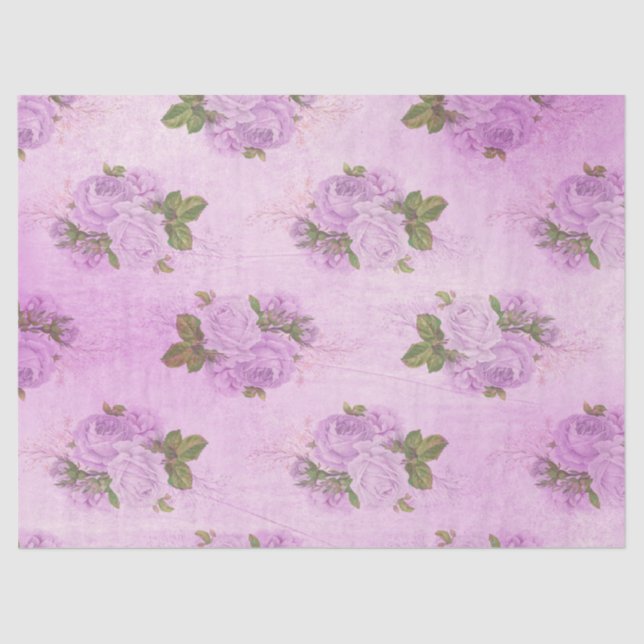 Shabby Floral Purple Series Design 9 Tissue Paper (Front)