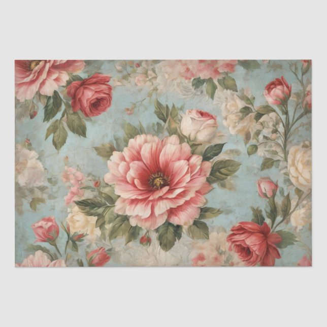 Shabby Floral Tissue Paper (Front)