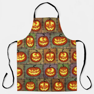 Shabby Halloween, vintage background. Apron