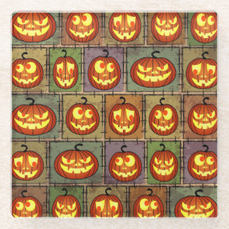 Shabby Halloween, vintage background. Glass Coaster