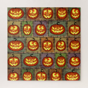 Shabby Halloween, vintage background. Jigsaw Puzzle