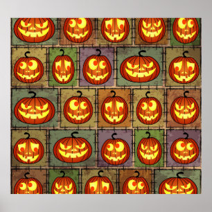 Shabby Halloween, vintage background. Poster