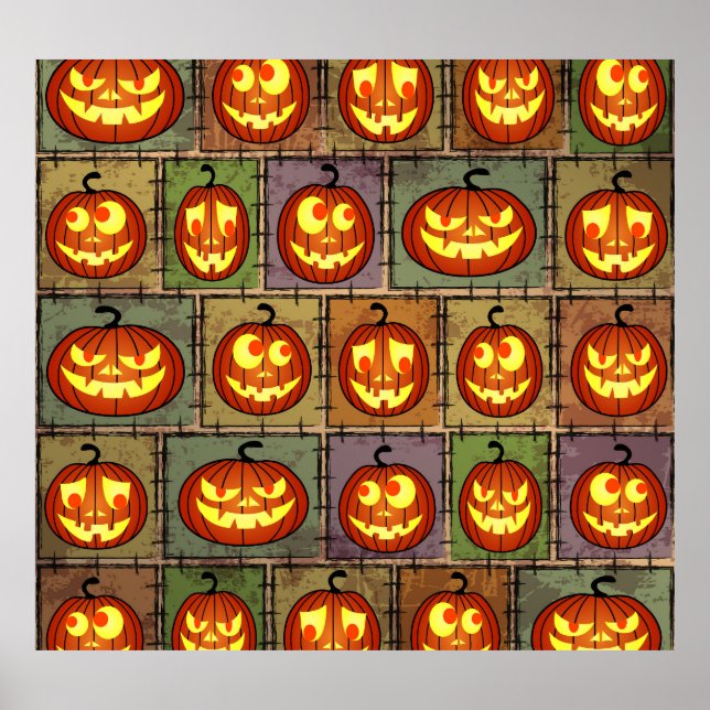 Shabby Halloween, vintage background. Poster (Front)