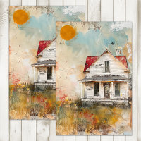 SHABBY OLD FARMHOUSE MIXED MEDIA DECOUPAGE