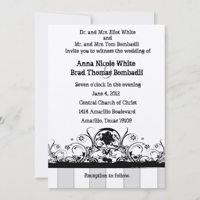 Shabby Old West Wedding Invitation (Front)