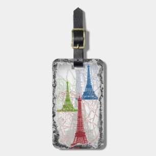 Shabby Paris Eiffel Tower Luggage Tag