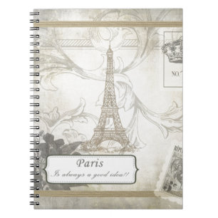 Shabby:  Paris is Always a Good Idea! Spiral Notebook