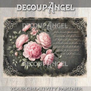 Shabby Peony Elegance Decoupage Tissue Paper