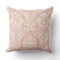 Shabby Pink Damask Reversible Throw Pillow