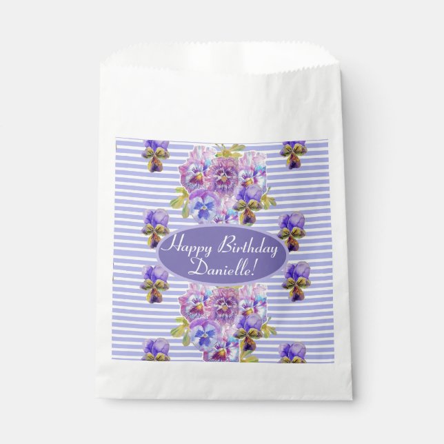 Shabby Pink Rose Floral Tea Party Cake Favour Bags (Front)