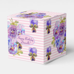 Shabby Pink Rose Floral Tea Party Purple Favour Box