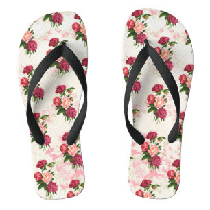 Shabby Pink Roses Flip Flops