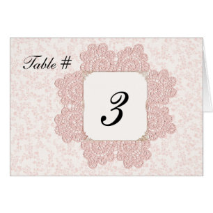 Shabby Pink Victorian Wedding Table Number