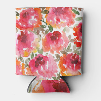 Shabby red roses, seamless pattern. can cooler