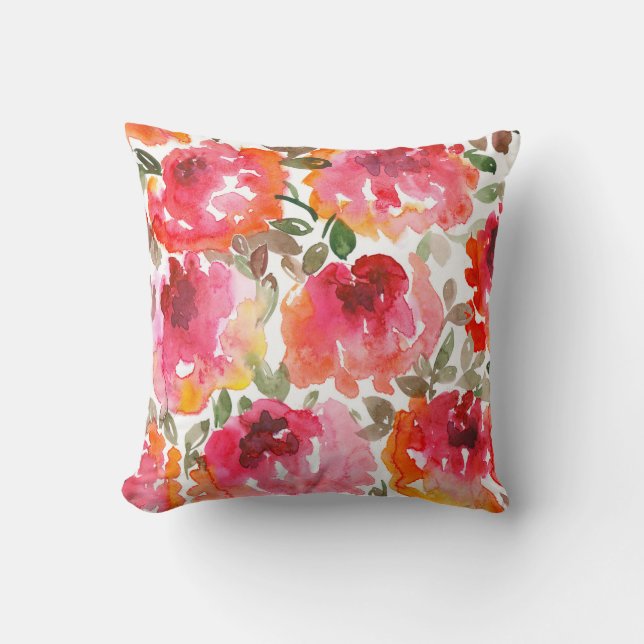 Shabby red roses, seamless pattern. cushion (Front)