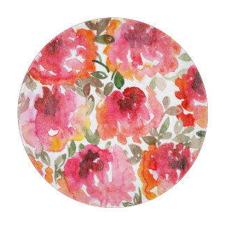 Shabby red roses, seamless pattern. cutting board