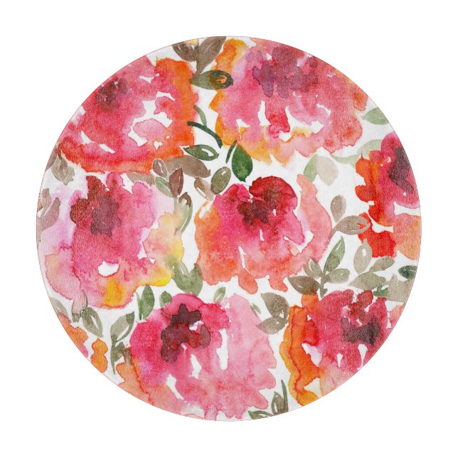 Shabby red roses, seamless pattern. cutting board (Front)