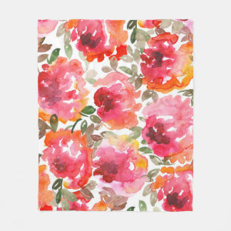 Shabby red roses, seamless pattern. fleece blanket