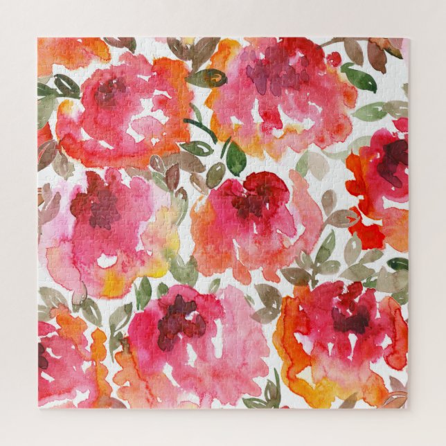 Shabby red roses, seamless pattern. jigsaw puzzle (Vertical)