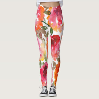 Shabby red roses, seamless pattern. leggings