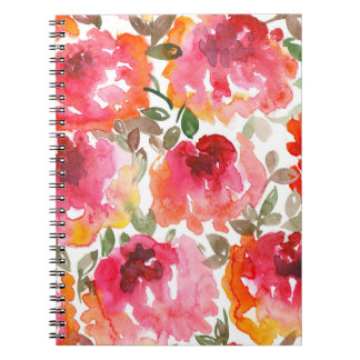 Shabby red roses, seamless pattern. notebook