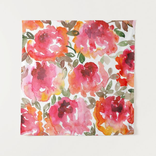 Shabby red roses, seamless pattern. tapestry (Front)