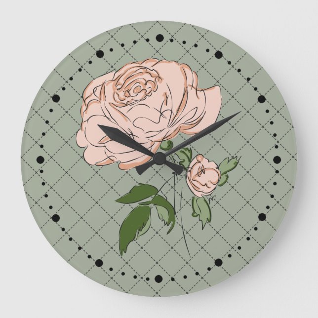 Shabby Rose Large Clock (Front)