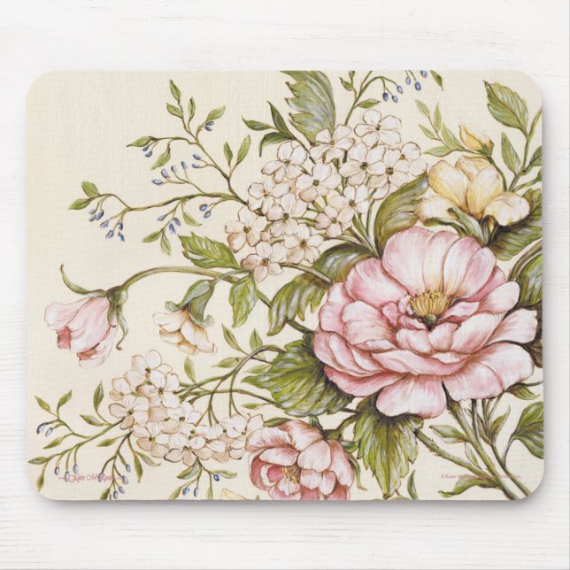 Shabby Roses by Kate McRostie Mouse Pad (Front)