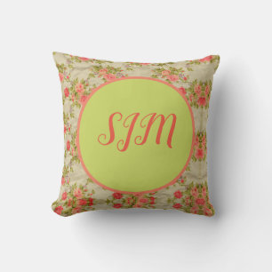 Shabby Roses Monogram Cushion