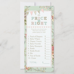 Shabby Rustic Chic Price Right Baby Shower Game