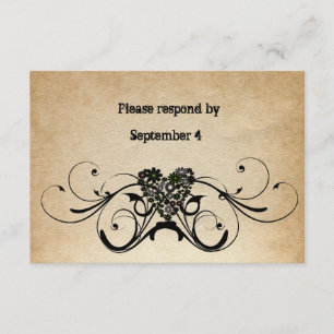 Shabby Rustic RSVP with envelopes. Card