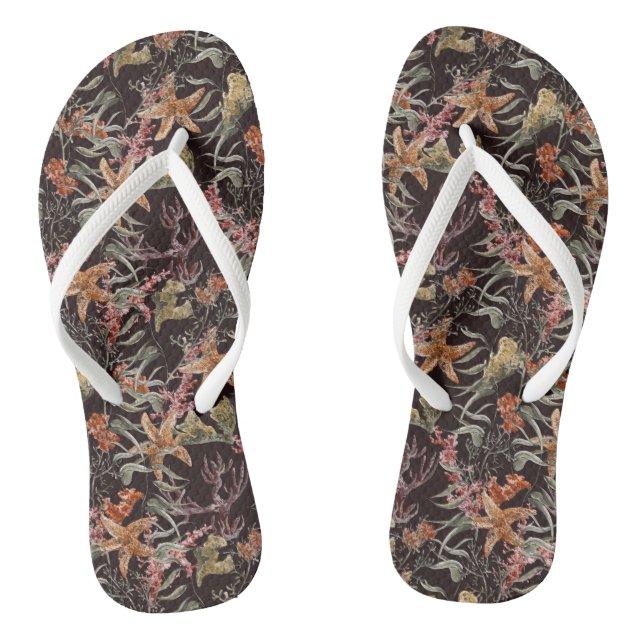 Shabby Sea Life Pattern Jandals (Footbed)