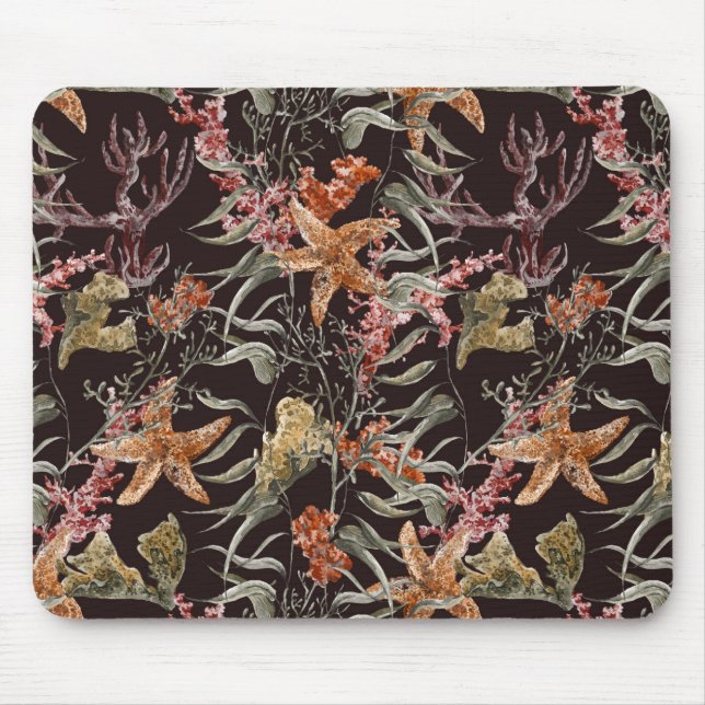 Shabby Sea Life Pattern Mouse Pad (Front)