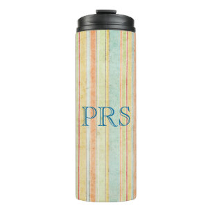 Shabby Stripes Monogram Thermal Tumbler
