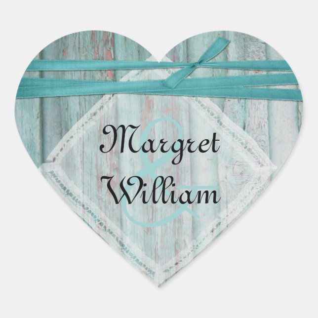 Shabby Turquoise Painted Wood Envelope Seal (Front)