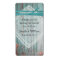 Shabby Turquoise Wood Wedding Mini Wine Label