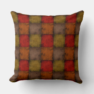 Shabby vintage suede texture multicolored patchwor cushion