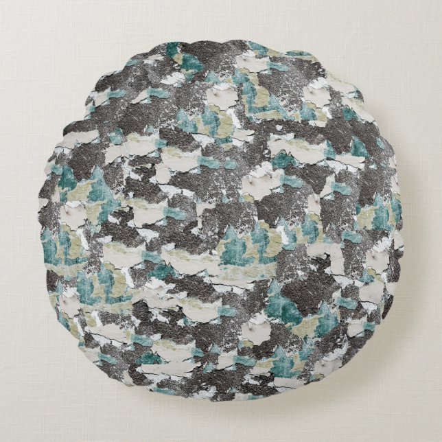 Shabby wall seamless texture backgroundart, paint, round cushion (Front)