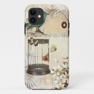 shabbychic Bird cage collage Vintage Paris iPhone 11 Case