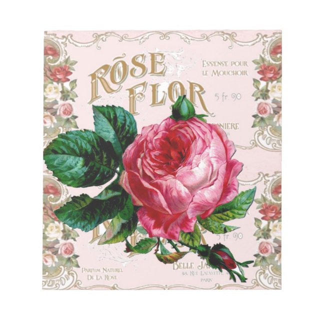 SHABBYCHIC English Rose vintage pink Notepad (Front)