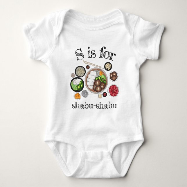 Shabu-Shabu Japan Japanese Food Cuisine Hotpot Baby Bodysuit (Front)