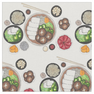 Shabu-Shabu Japan Japanese Food Cuisine Hotpot Fabric