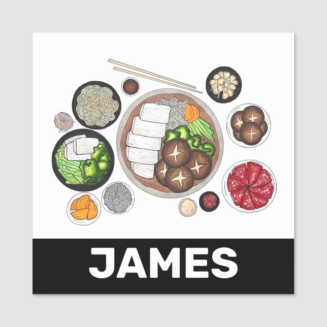 Shabu-Shabu Japanese Food Hotpot Restaurant Name Tag (Front)