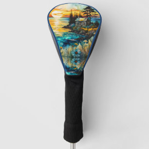 Shack On the Water-Sunset Wildflowers Landscape Golf Head Cover