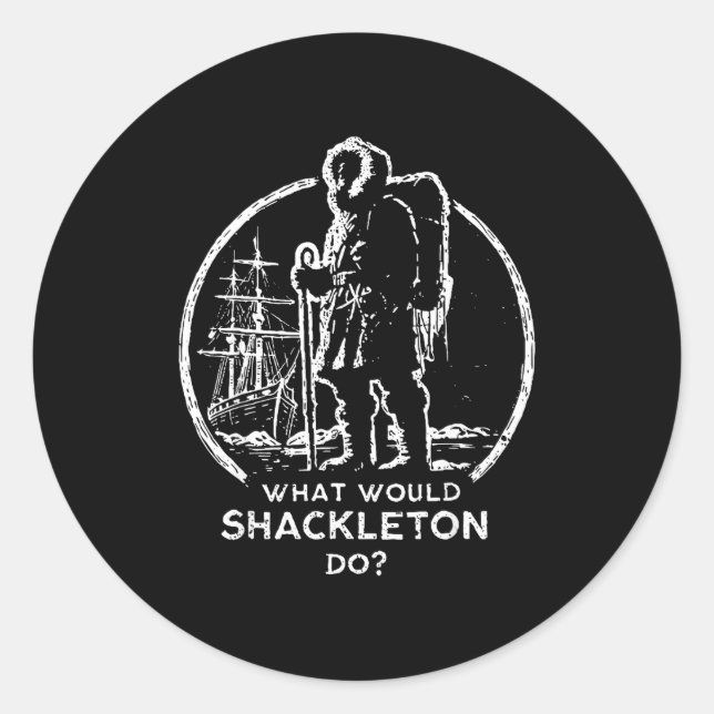 Shackleton Leadership Energy Managers Retro Classic Round Sticker (Front)