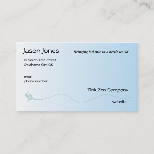 Shaded Blue with Fleur de lis line Business Card (Front)