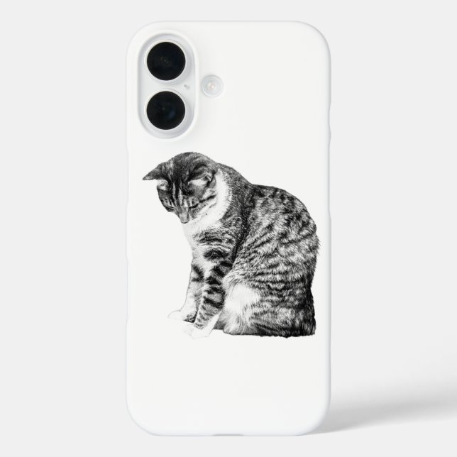 Shaded Cat Elegance in Autumn Style Case-Mate iPhone Case (Back)