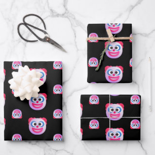 Shaded Clown Face Emojis Custom Colour Cute Funny Wrapping Paper Sheet